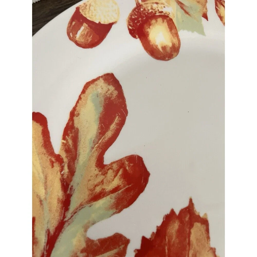 2 Fall Leaf Dinner Plates Royal Norfolk leaves thanksgiving  10